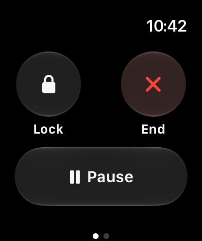 Apple Watch: Lock, End and Pause
